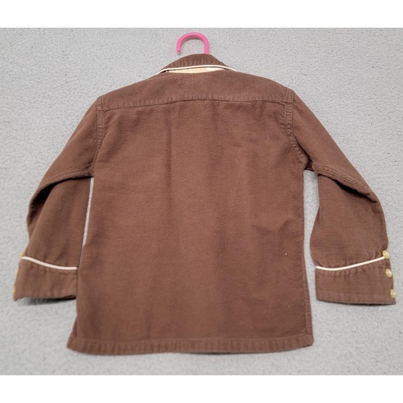 Vintage Davy Crockett Shirt Boys 4 Brown Fringe Lace Up Pioneer Costume 50s 60s - Picture 6 of 12
